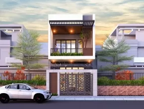 5 mẫu nhà phố 2 tầng 4x20 đẹp, ấn tượng