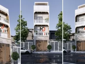 Mẫu nhà ống 3 tầng rưỡi đẹp mê ly cho năm 2025