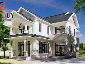 Mẫu thiết kế biệt thự 1 trệt 1 lầu mái thái