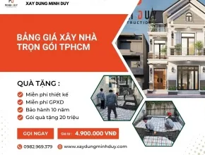 Báo Giá Xây Nhà Trọn Gói TPHCM Mới Nhất Năm 2025