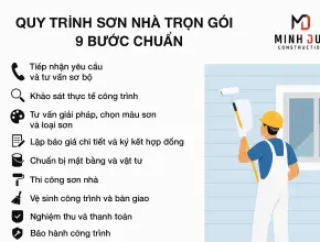 Bóc tách quy trình sơn nhà trọn gói 9 bước chuẩn A-Z (Cẩm nang giám sát nhà thầu)