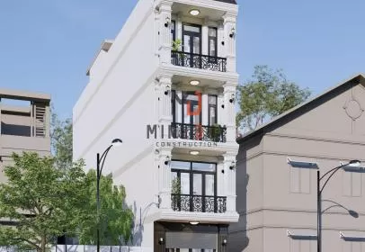 Mẫu thiết kế nhà ống 4 tầng tân cổ điển