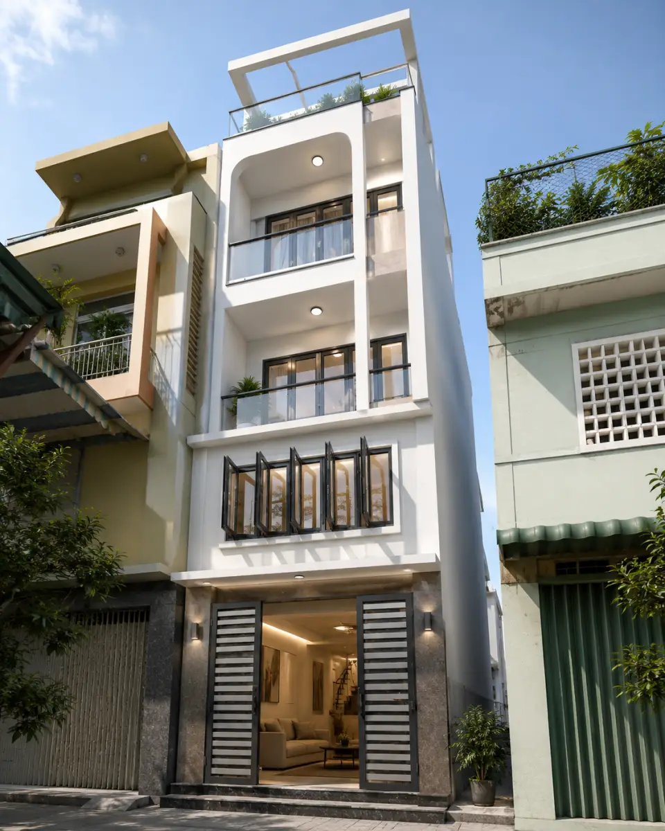 Phối cảnh 3D g&oacute;c nghi&ecirc;ng x&acirc;y nh&agrave; trọn g&oacute;i Quận 11 X&acirc;y Dựng Minh Duy