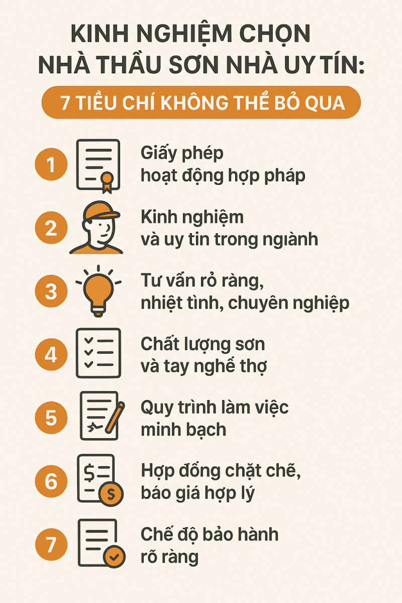 Các tiêu chí “vàng” để đánh giá và lựa chọn công ty sơn nhà uy tín