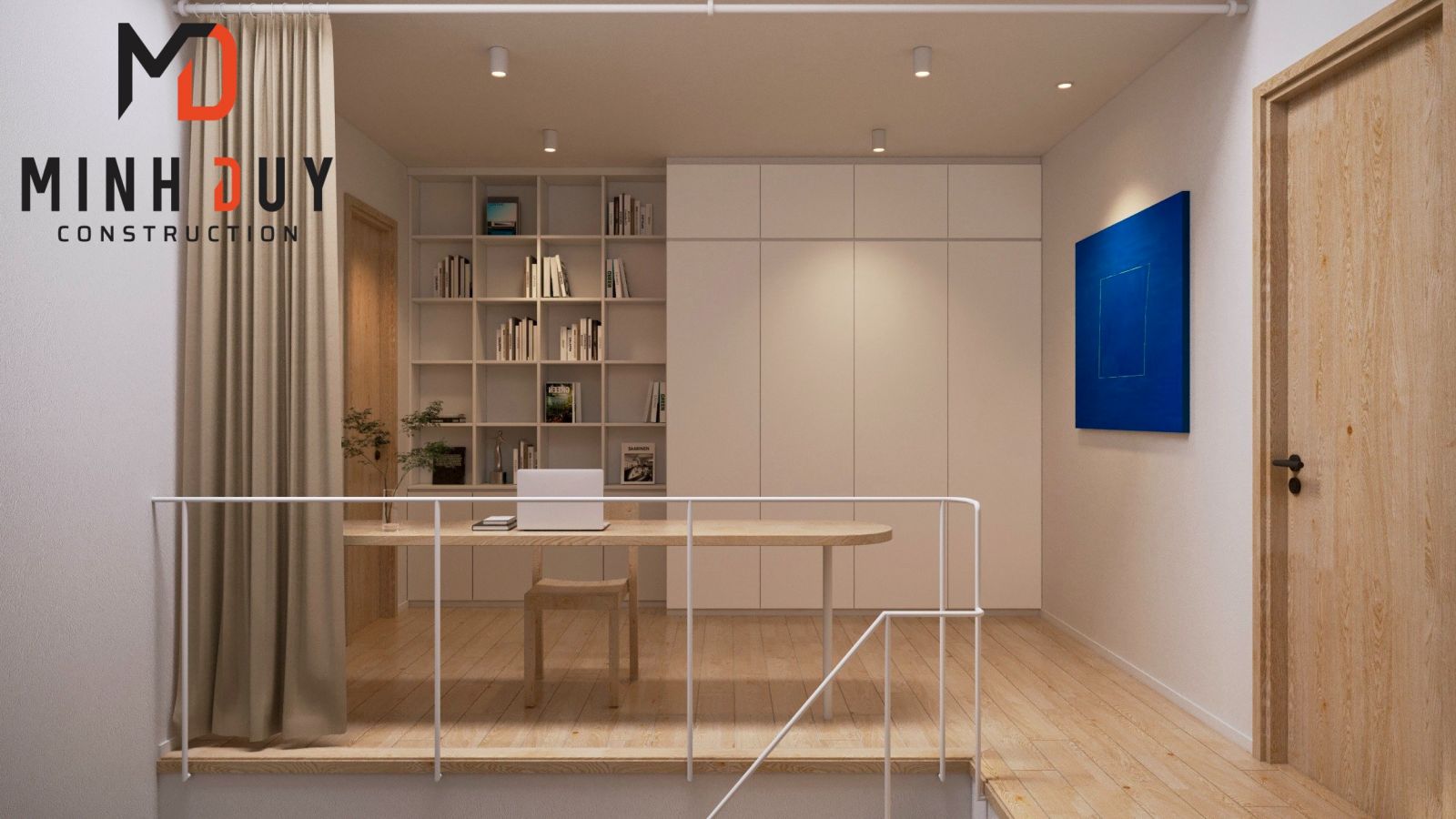 Hình ảnh hoàn thiện khu vực gác lửng nhà phố Quận 4 - Xây Dựng Minh Duy