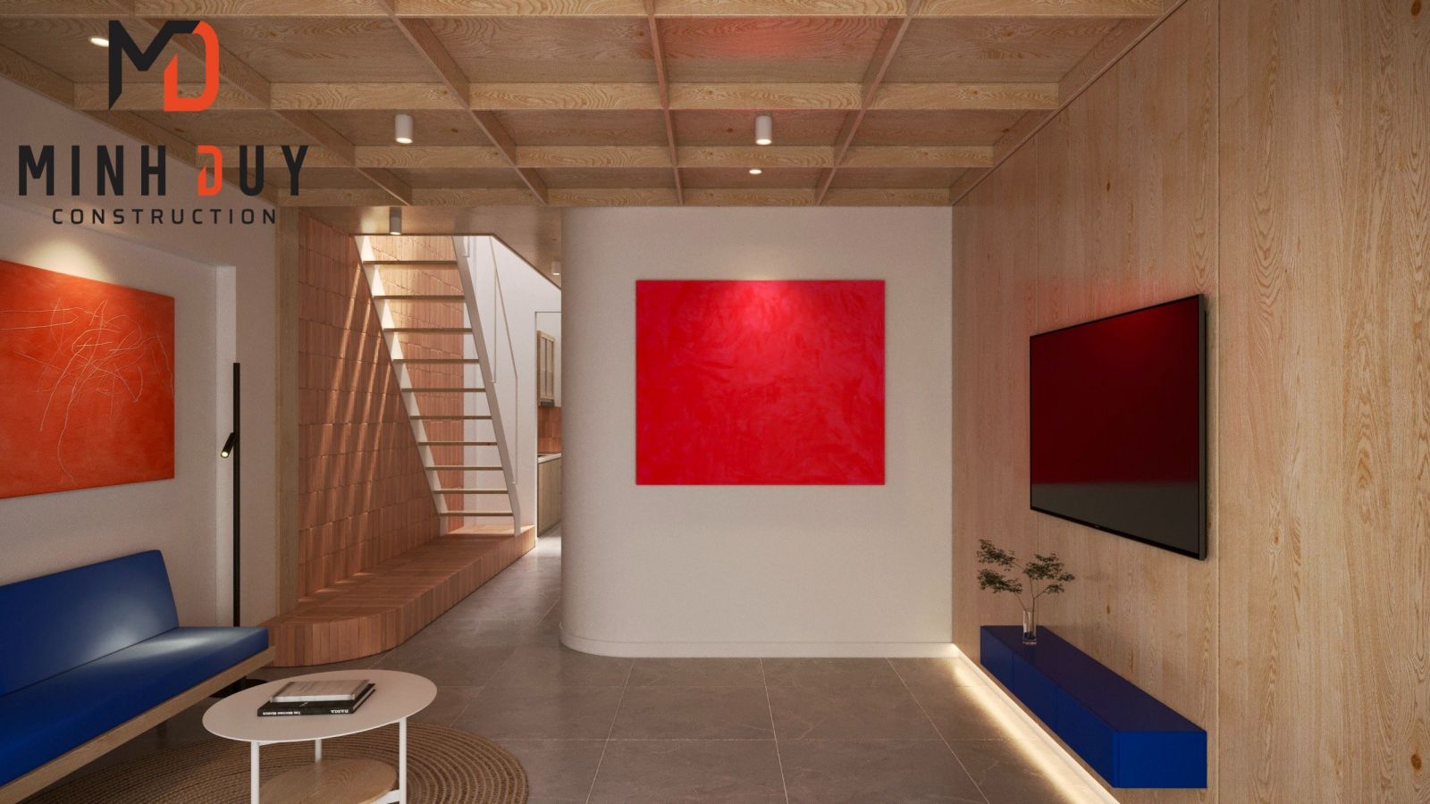 Phòng ngủ sau khi hoàn thiện nhà phố Quận 4 - Xây Dựng Minh Duy