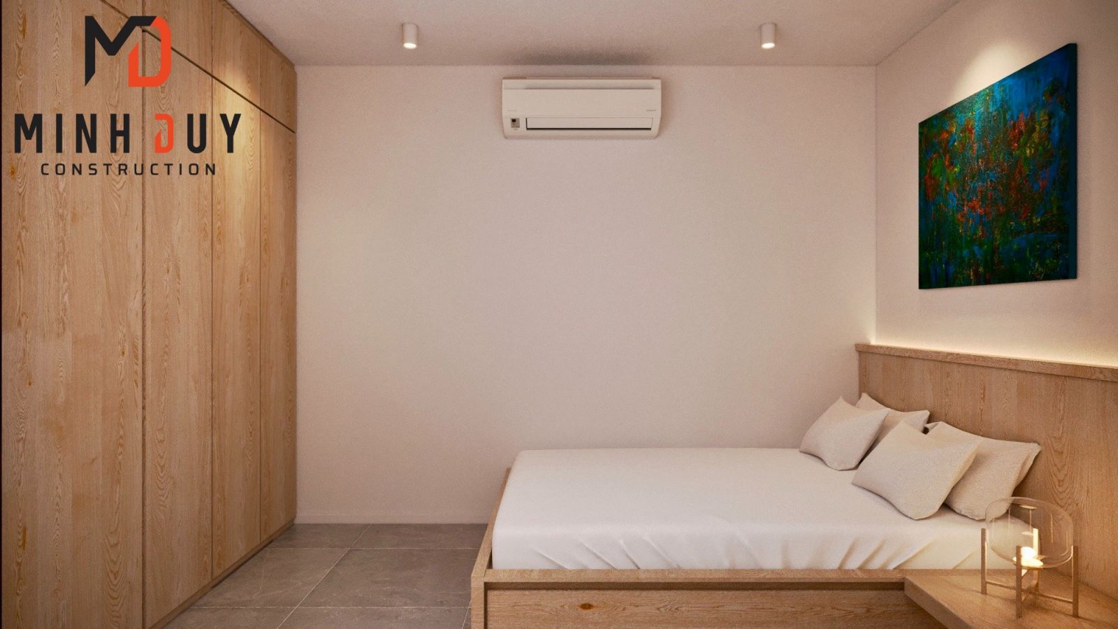 Phòng ngủ sau khi hoàn thiện nhà Quận 4 - Xây Dựng Minh Duy