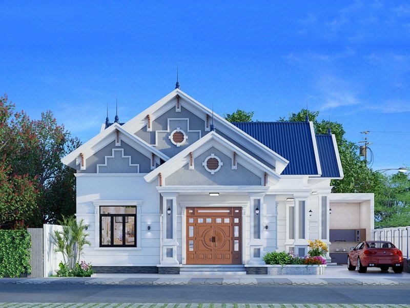 Mẫu nhà cấp 4 sửa mái Thái hoặc mái Nhật - Xây Dựng Minh Duy