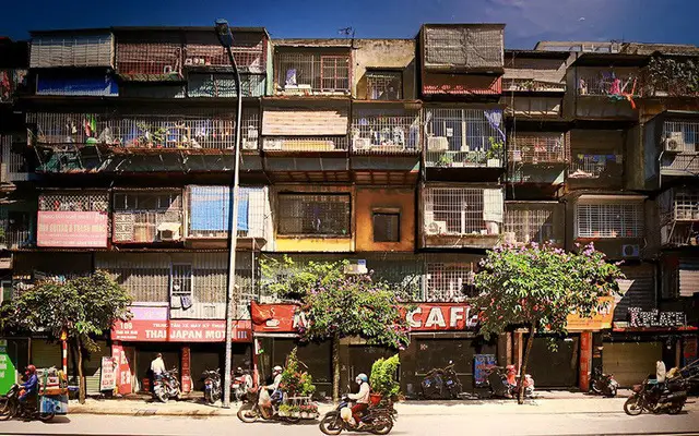 nh&agrave; tập thể xuống cấp