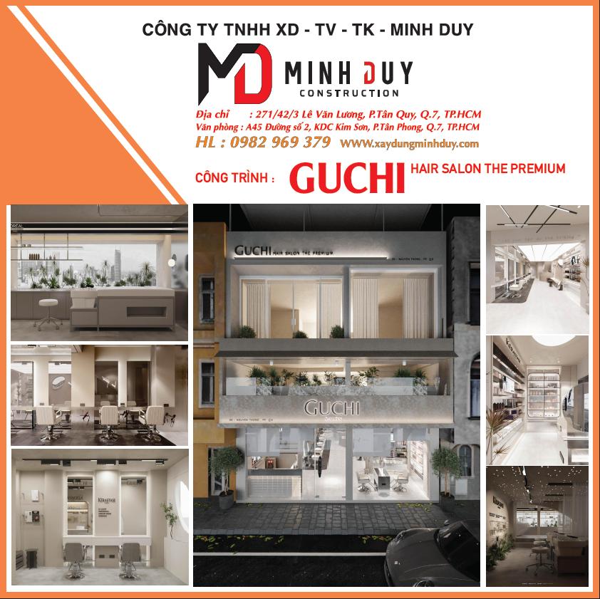Thiết kế thi công cải tạo salon tóc GUCHI - www.xaydungminhduy.com