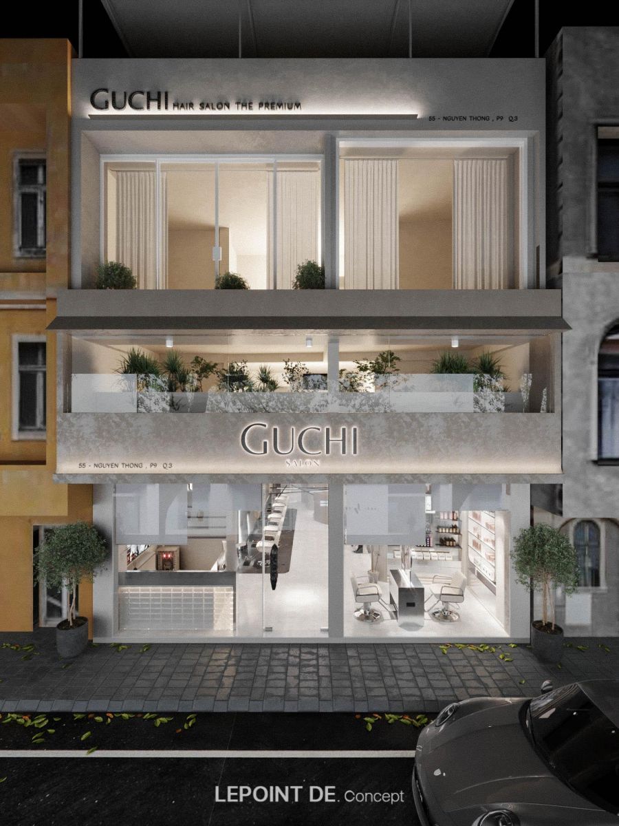 Thiết kế thi công cải tạo salon tóc GUCHI - www.xaydungminhduy.com
