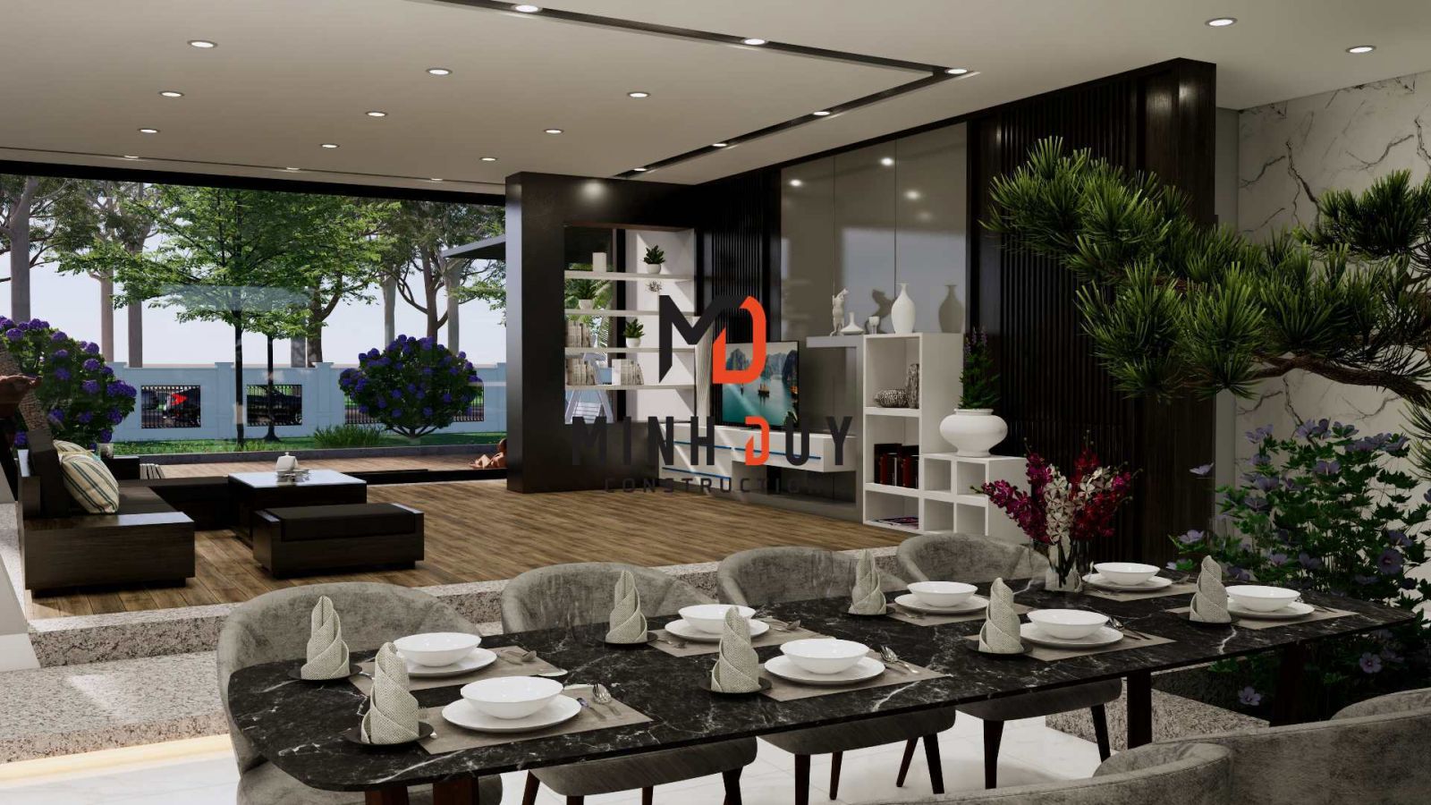 Mẫu biệt thự vườn 1 tầng - Xây Dựng Minh Duy