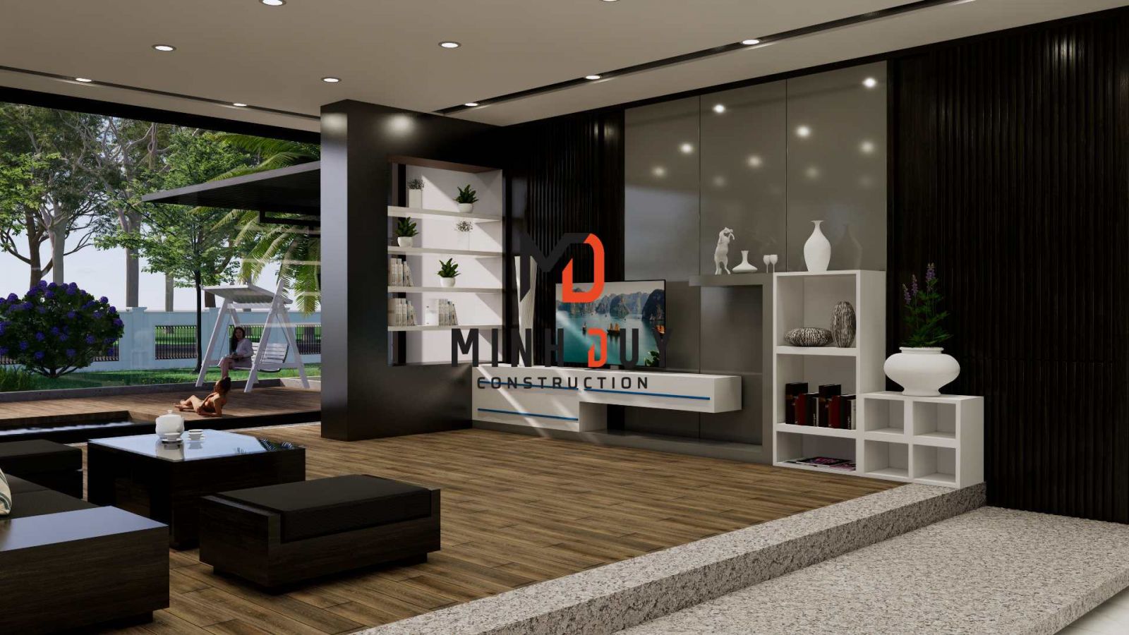 Mẫu biệt thự vườn 1 tầng - Xây Dựng Minh Duy