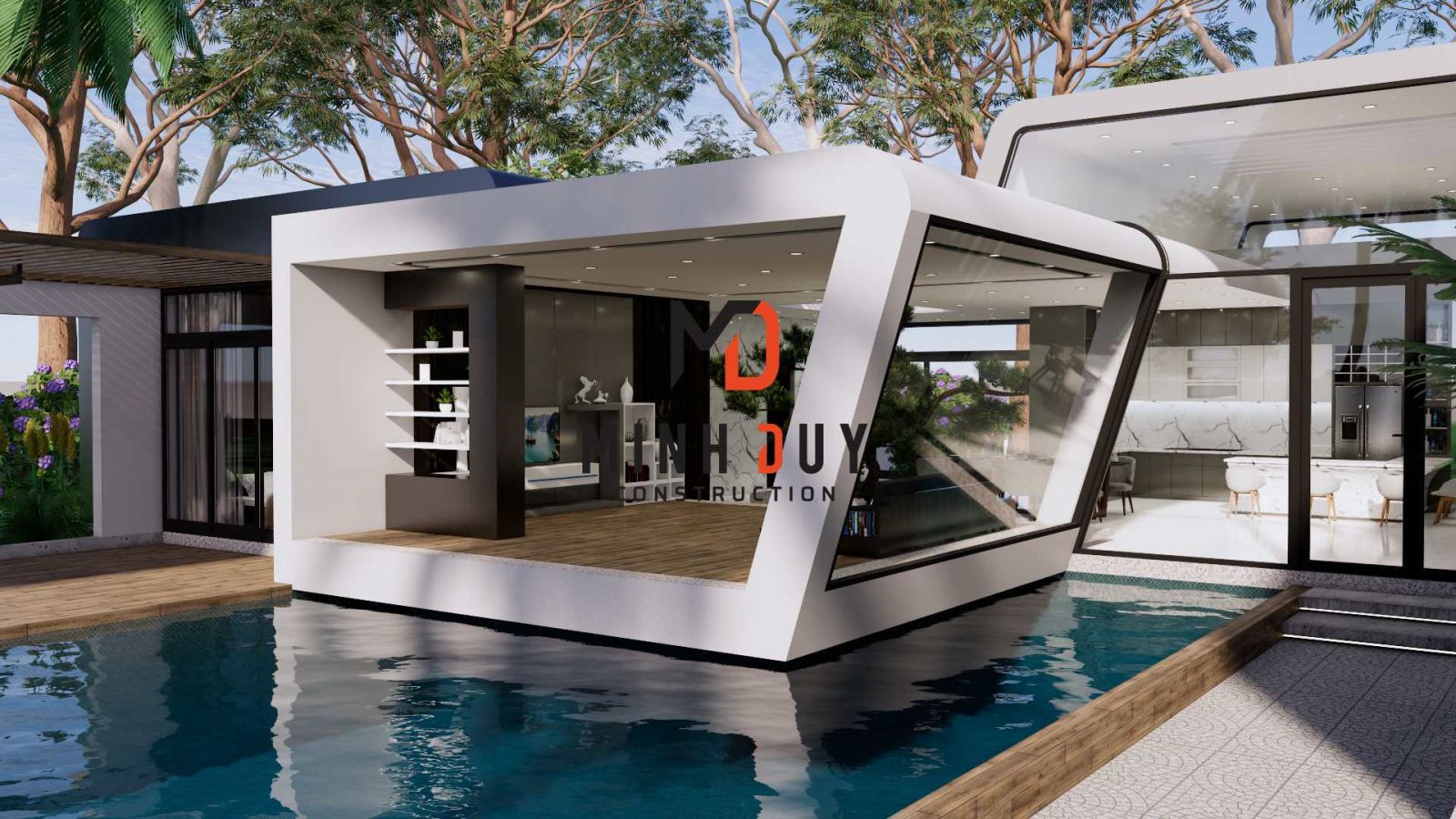 Mẫu biệt thự vườn 1 tầng - Xây Dựng Minh Duy