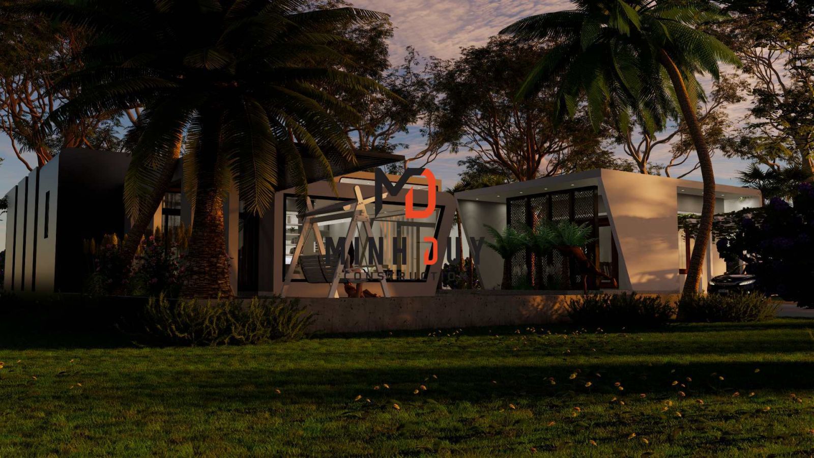 Mẫu biệt thự vườn 1 tầng - Xây Dựng Minh Duy