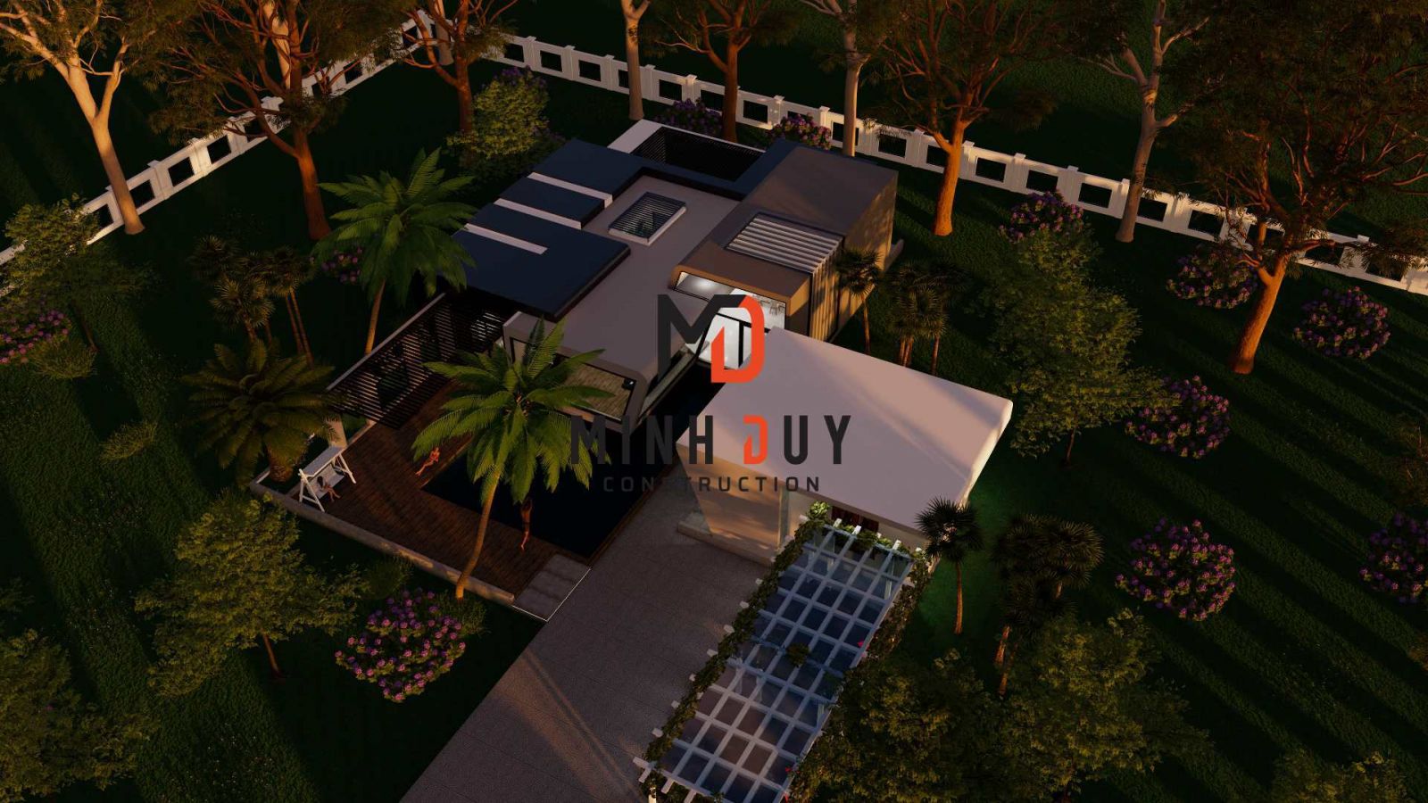 Mẫu biệt thự vườn 1 tầng - Xây Dựng Minh Duy