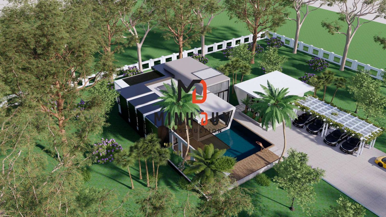 Mẫu biệt thự vườn 1 tầng - Xây Dựng Minh Duy
