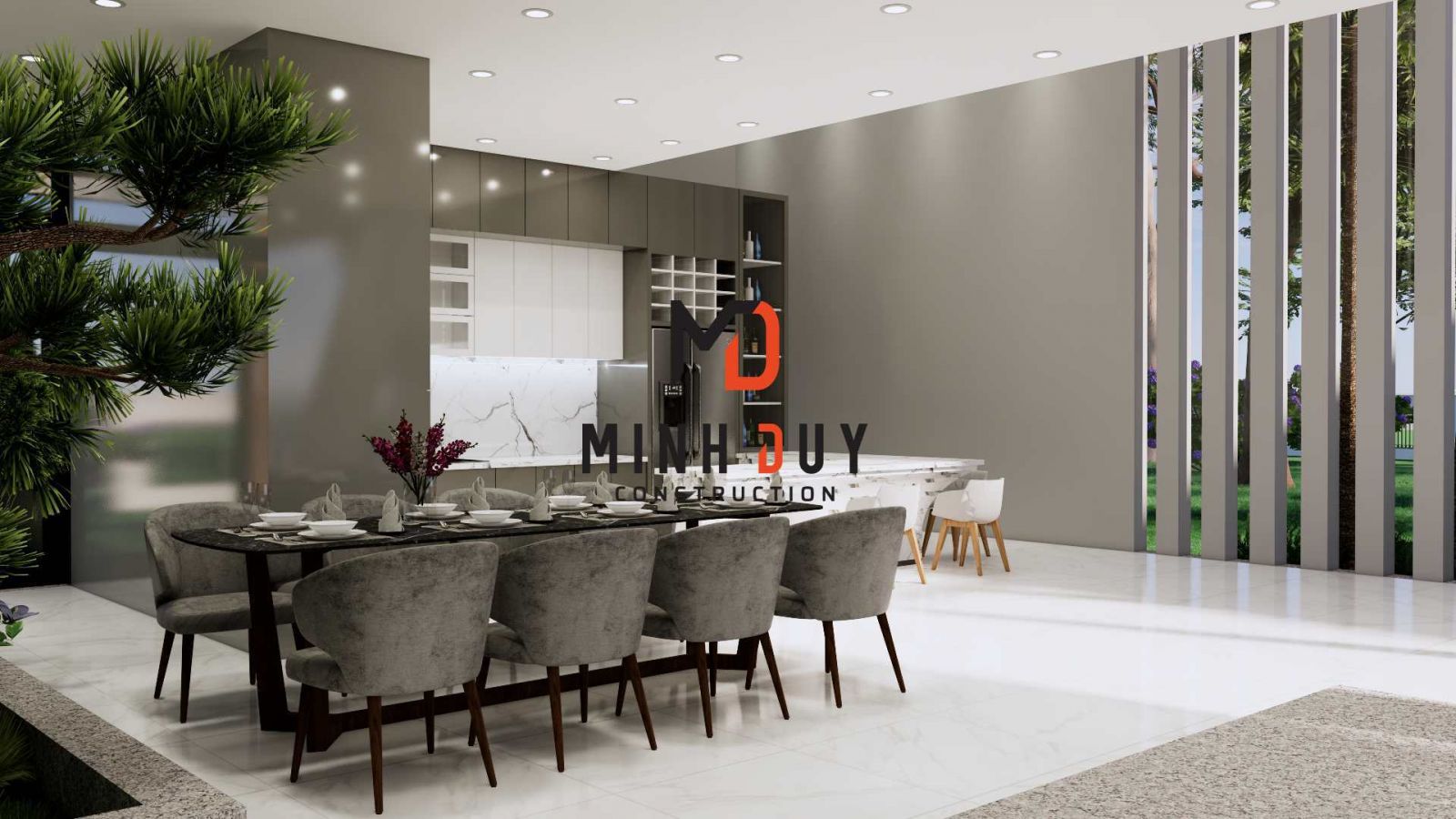 Mẫu biệt thự vườn 1 tầng - Xây Dựng Minh Duy