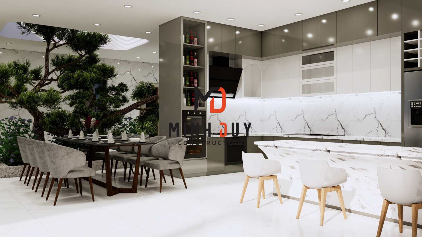 Mẫu biệt thự vườn 1 tầng - Xây Dựng Minh Duy