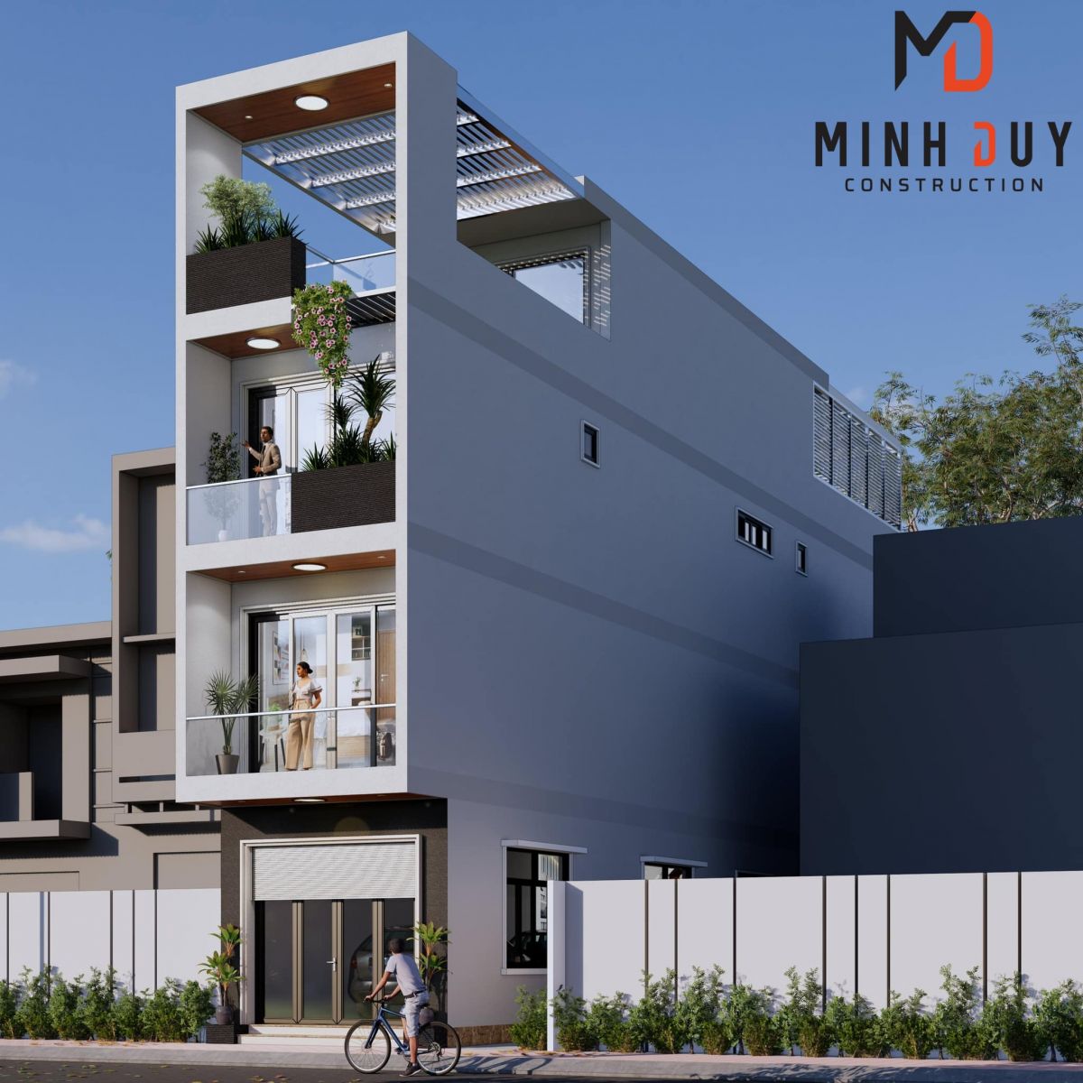 Mẫu thiết kế nhà phố 1 trệt 3 lầu