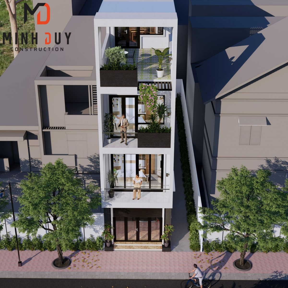 Mẫu thiết kế nhà phố 1 trệt 3 lầu