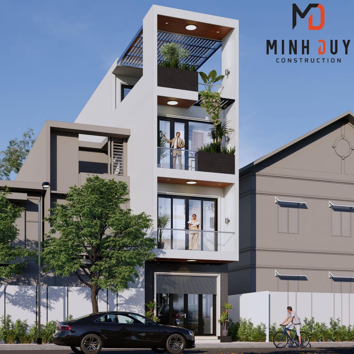 Mẫu thiết kế nhà phố 1 trệt 3 lầu