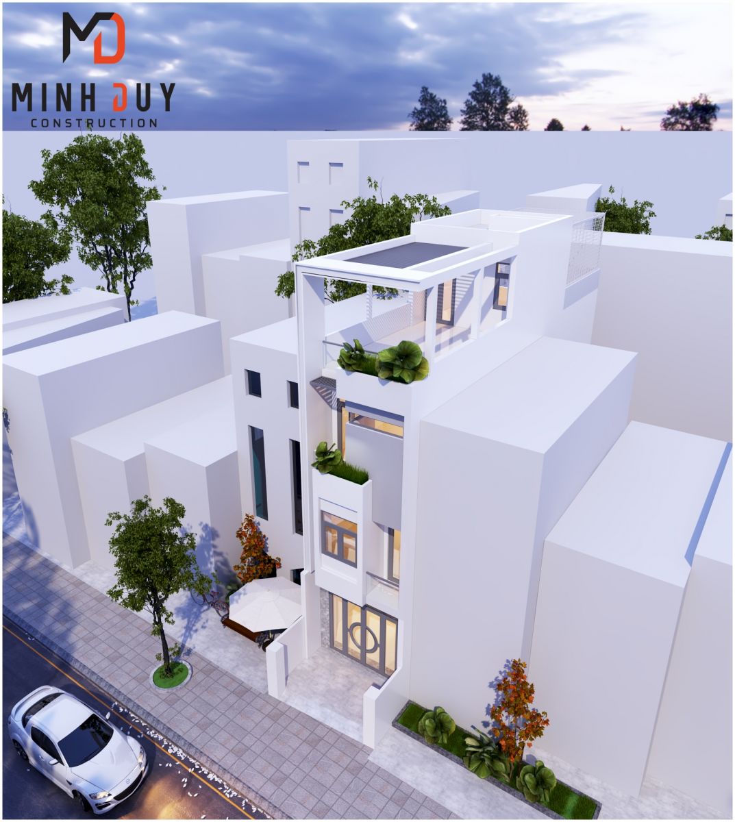 Mẫu nhà 1 trệt 3 lầu đẹp mê hồn Xây Dựng Minh Duy