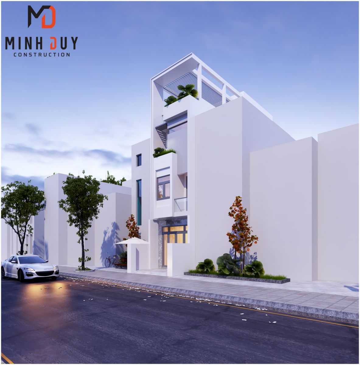 Mẫu nhà 1 trệt 3 lầu đẹp mê hồn Xây Dựng Minh Duy