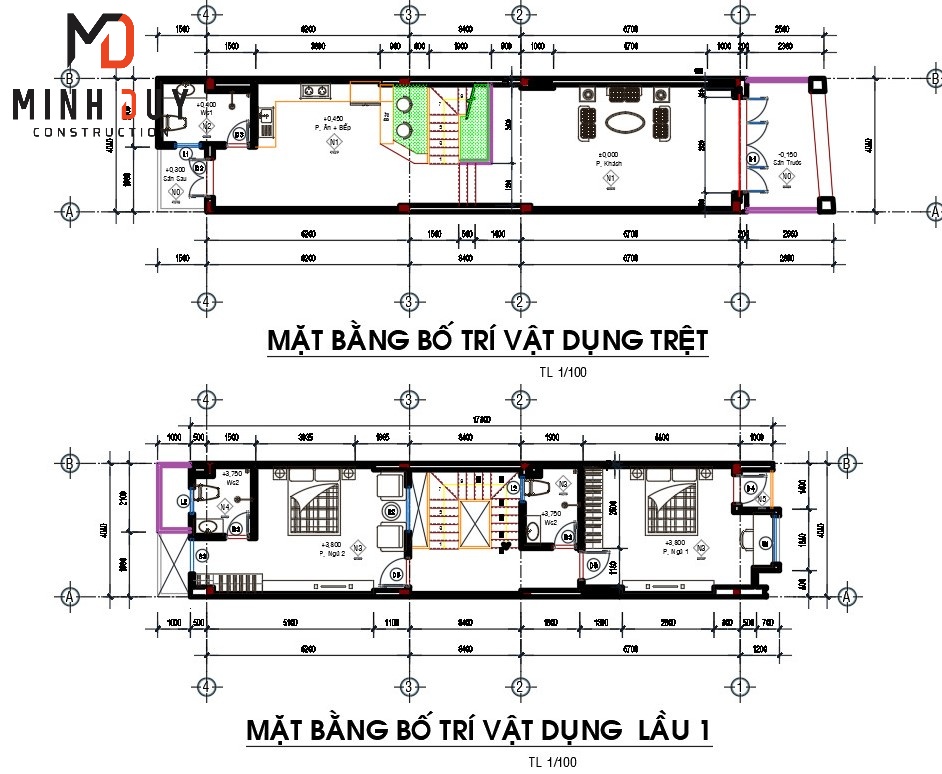 Mẫu nhà 1 trệt 3 lầu đẹp mê hồn Xây Dựng Minh Duy