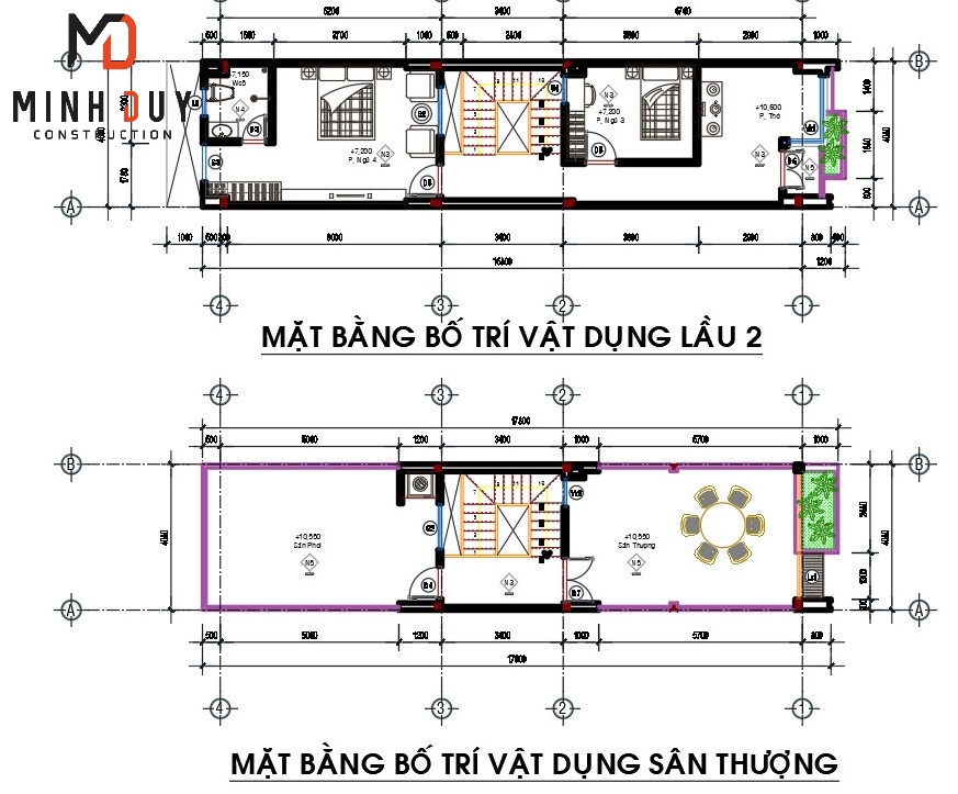 Mẫu nhà 1 trệt 3 lầu đẹp mê hồn Xây Dựng Minh Duy