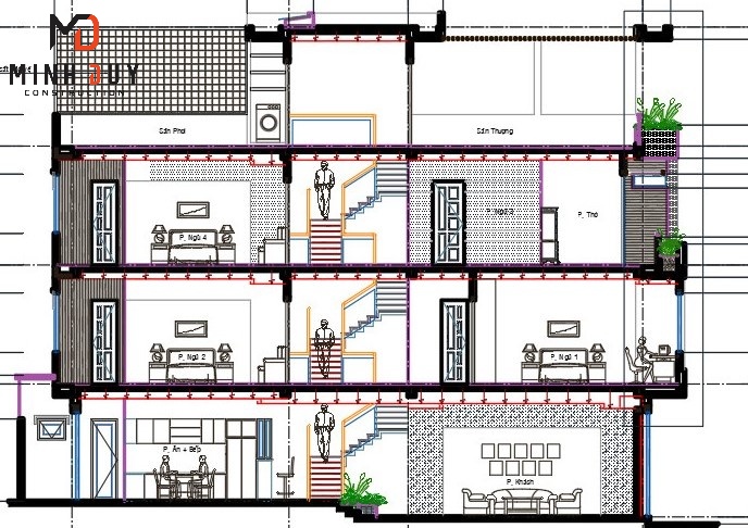 Mẫu nhà 1 trệt 3 lầu đẹp mê hồn Xây Dựng Minh Duy
