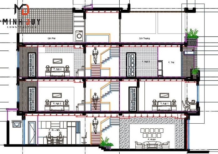 Mẫu nhà 1 trệt 3 lầu đẹp mê hồn Xây Dựng Minh Duy