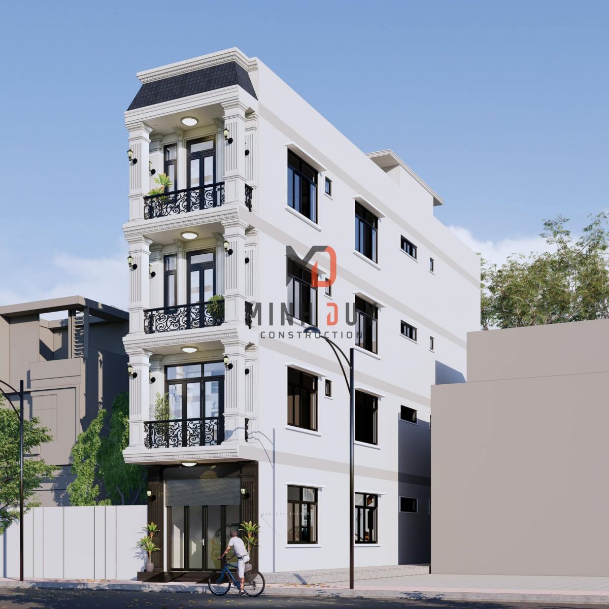 Mẫu thiết kế nhà 4 tầng tân cổ điển từ Xây Dựng Minh Duy