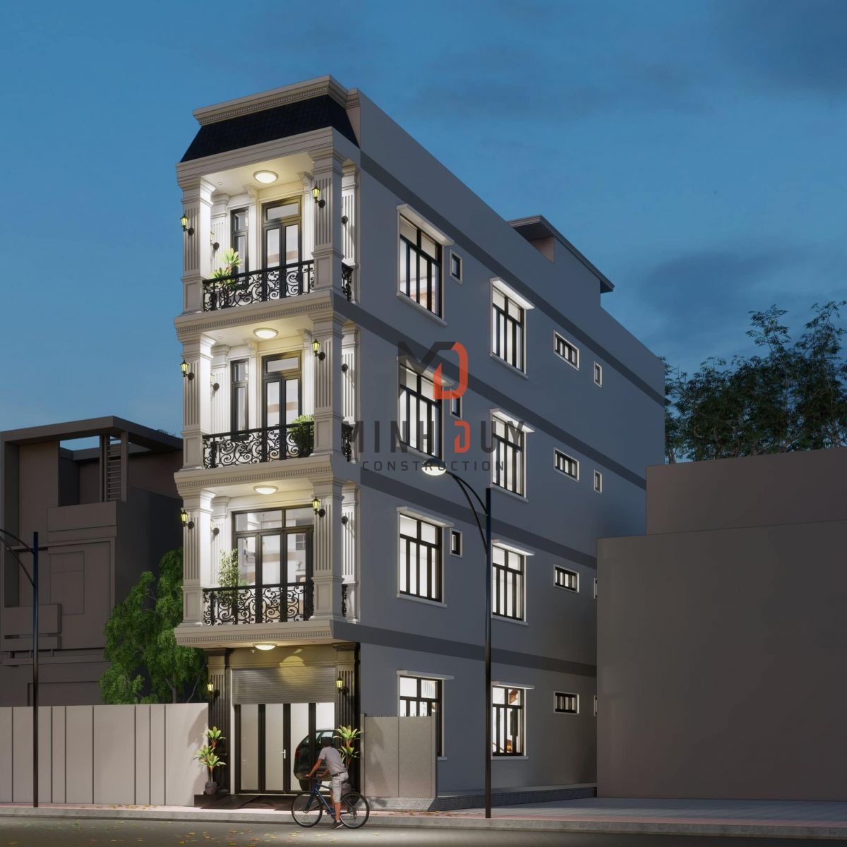 Mẫu thiết kế nhà 4 tầng tân cổ điển từ Xây Dựng Minh Duy