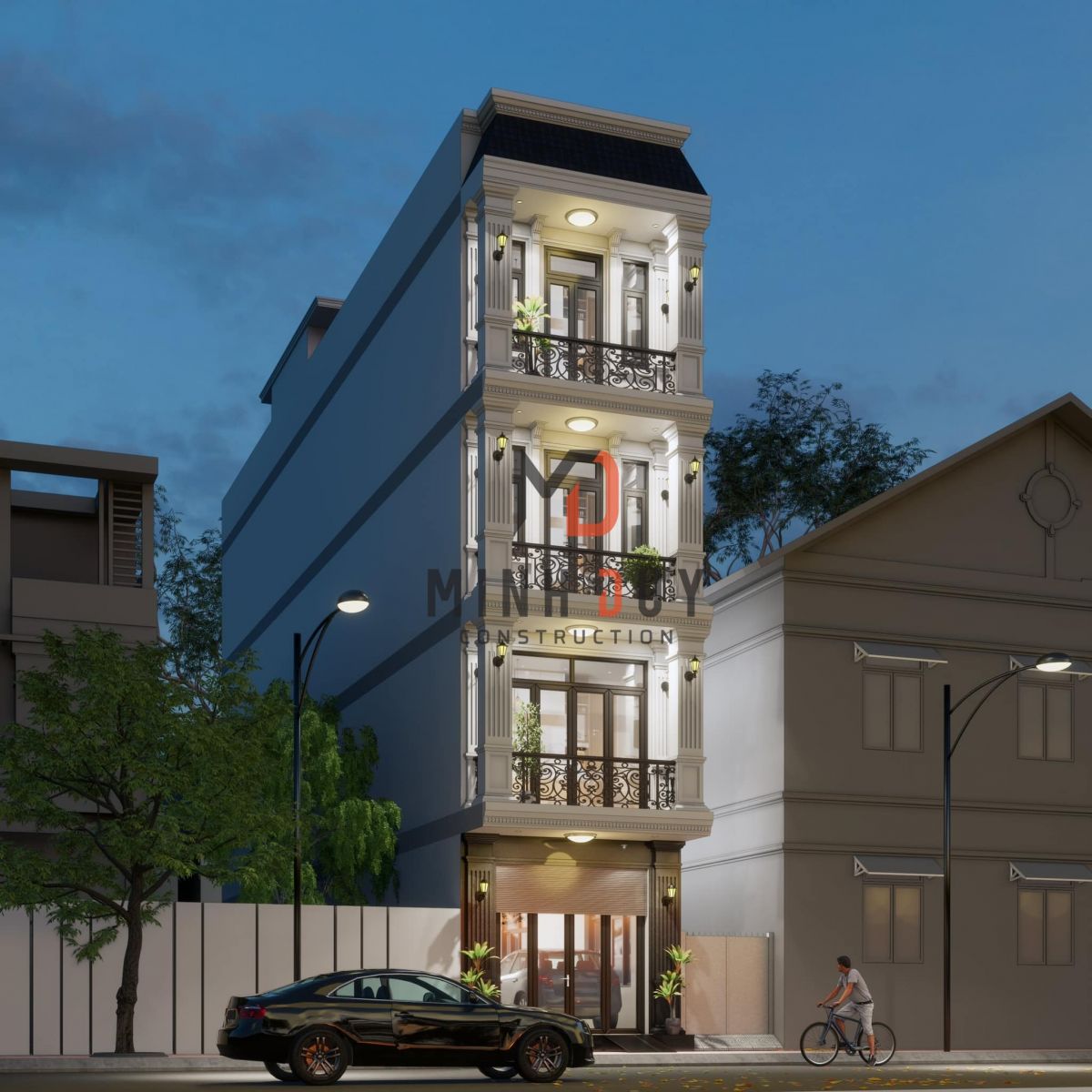 Mẫu thiết kế nhà 4 tầng tân cổ điển từ Xây Dựng Minh Duy