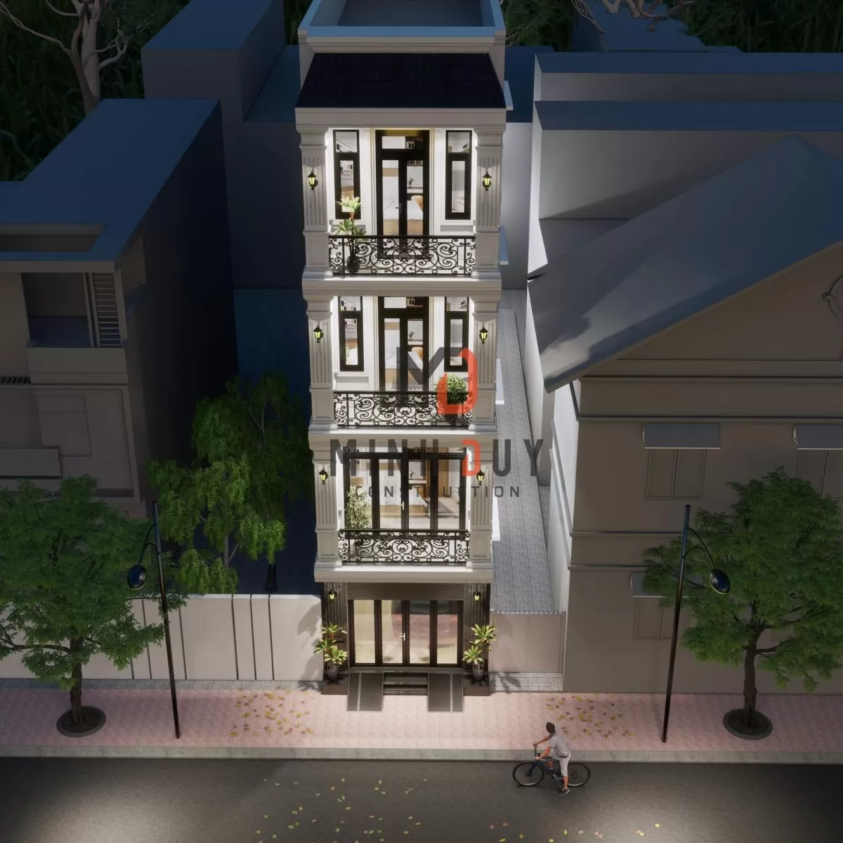 Mẫu thiết kế nhà 4 tầng tân cổ điển từ Xây Dựng Minh Duy