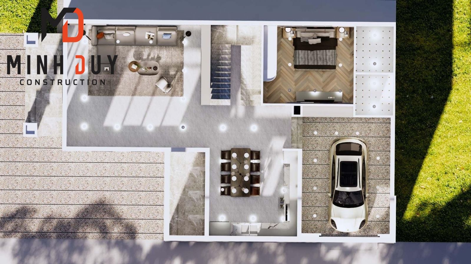 Mẫu thiết kế biệt thự 1 trệt 1 lầu mái thái