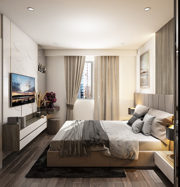 Thiết kế nhà 1 trệt 1 lầu 5x10m với 2 phòng ngủ đơn giản