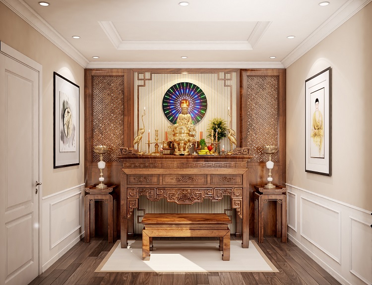 Nhà 2 tầng 5x10 có phòng thờ hiện đại