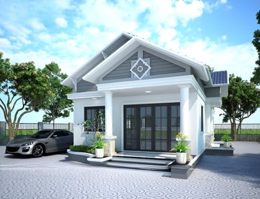 Mẫu nhà cấp 4 có 4 phòng ngủ - Xây Dựng Minh Duy