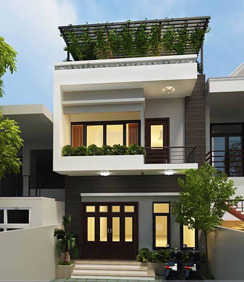 Mẫu nhà phố 2 tầng hiện đại