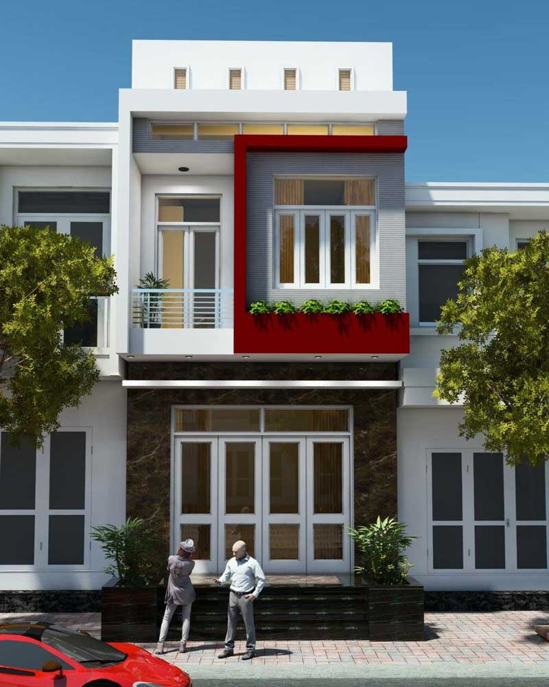Mẫu nhà phố 2 tầng hiện đại