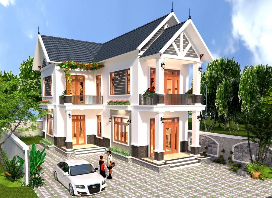 nhà 2 tầng mái thái dưới 1 tỷ