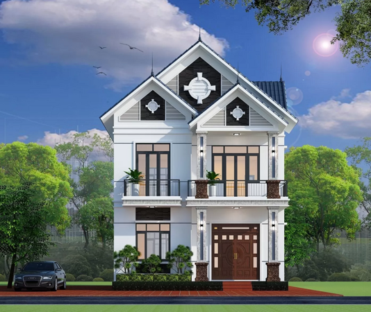 Mẫu nhà 2 tầng 1 tỷ - Mẫu 6