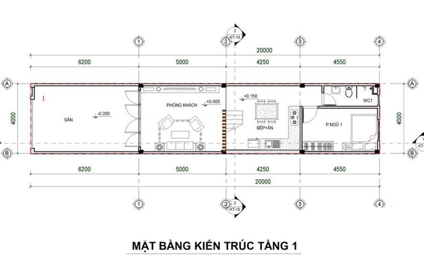 Mẫu nhà phố 2 tầng đẹp 4x20