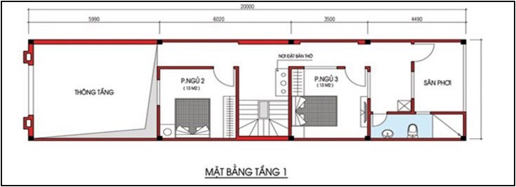 Mẫu nhà phố 2 tầng đẹp 4x20