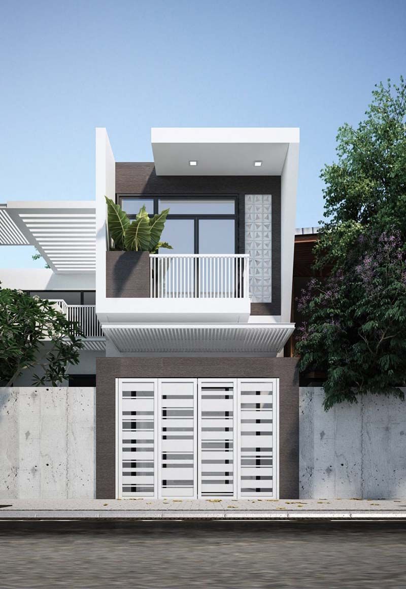 Mẫu nhà 2 tầng 3 phòng ngủ 5x10