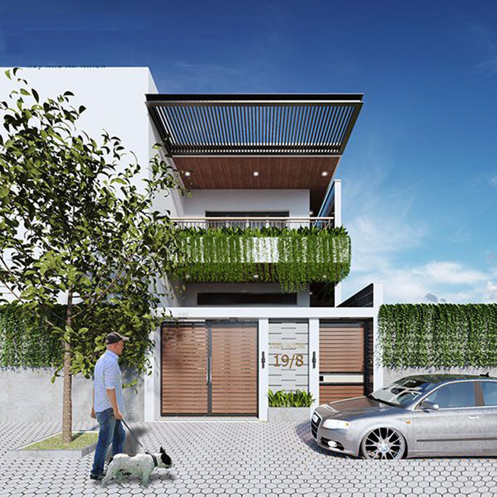 Mẫu thiết kế nhà 2 tầng mặt tiền 5m