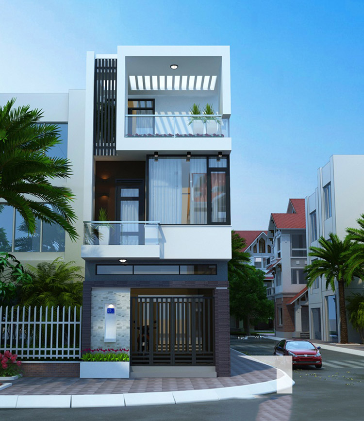 Tổng hợp mẫu thiết kế nhà phố 3 tầng măt tiền đẹp, hiện đại