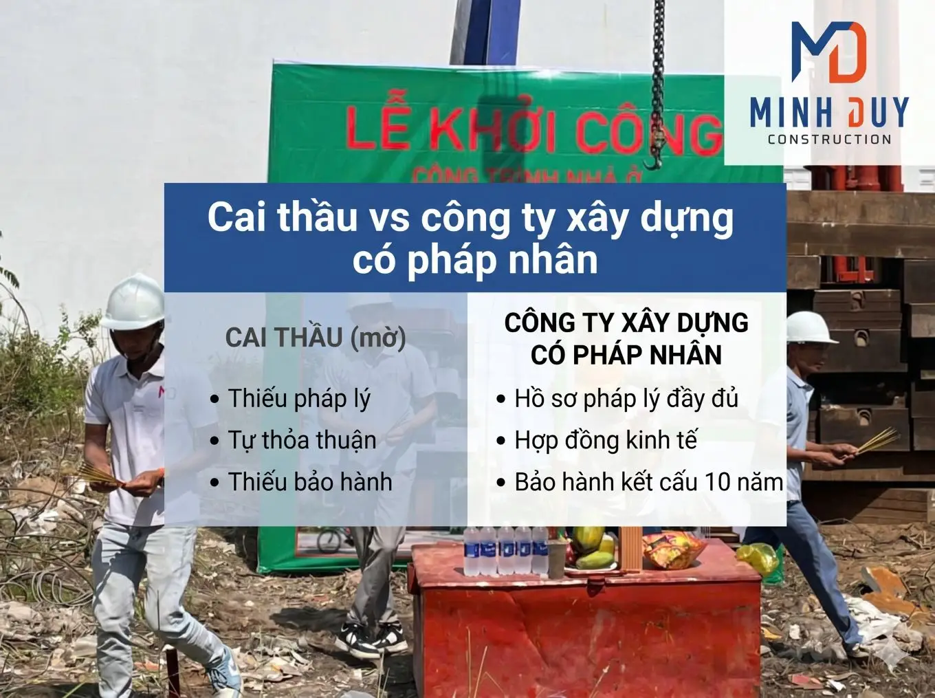 Bảng so s&aacute;nh cai thầu c&aacute; nh&acirc;n vs c&ocirc;ng ty c&oacute; ph&aacute;p nh&acirc;n